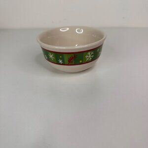 Longaberger Holiday Small Ceramic Bowl Snowflake Pattern 4" Diameter